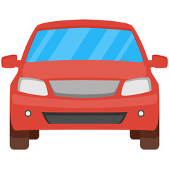 Passenger car vector icon illustration front view