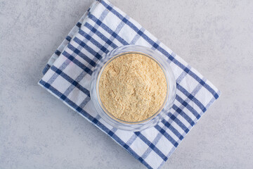 Blended sesame powder in a glass cup