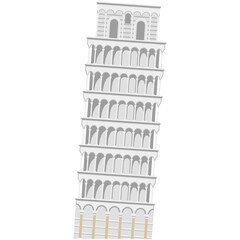 Pisa tower vector illustration isolated on white background