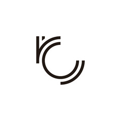 Fototapeta Letter r and G lines, circle geometric symbol simple logo vector obraz