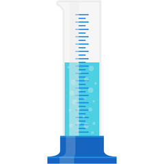 Cylinder graduated tube vector glass chemistry measuring volume