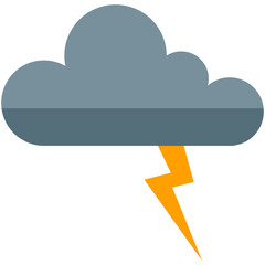Cloud with lightning vector thunder storm icon illustration