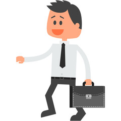 Businessman happy character vector office person cartoon