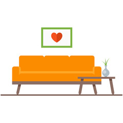 Vector couch for living room illustration couchsurfing icon