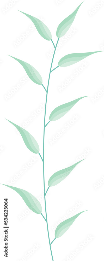 Wall mural green leaf for decoration