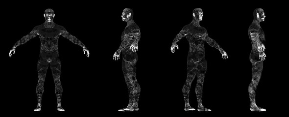 3D render illustration of a male body