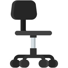 Office wheel chair vector icon isolated illustration