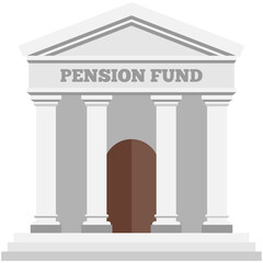 Fototapeta premium Pension fund vector building money finance saving