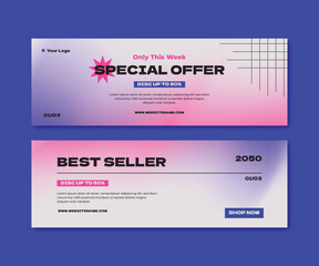 Banner fashion sales social media with gradient	
