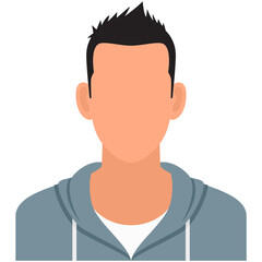 Young man student faceless avatar icon vector isolated - obrazy, fototapety, plakaty