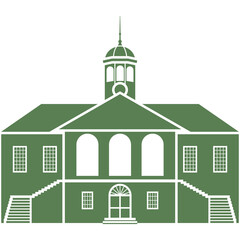 School icon vector building silhouette isolated illustration