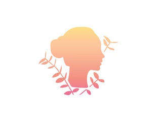 silhouette of a person with leaves