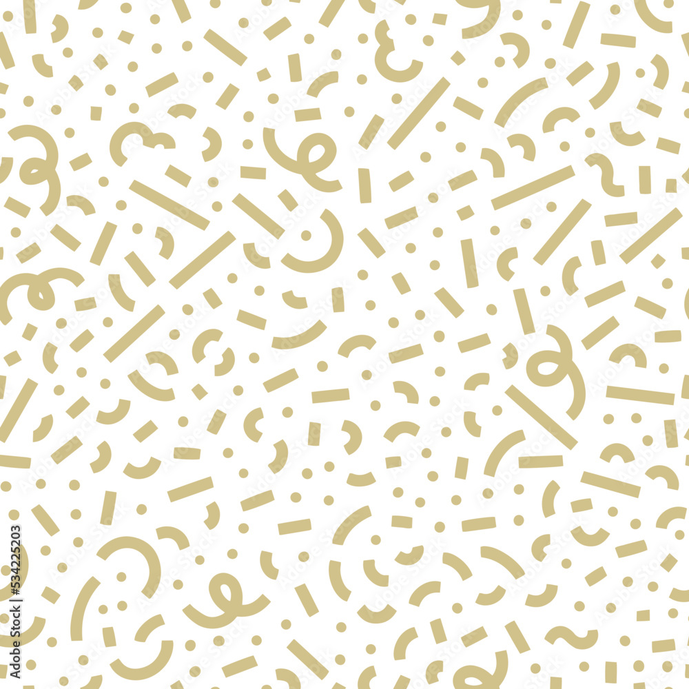 Poster vector seamless pattern with geometric confetti. simple geometric color backdrop with shapes.