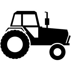 Tractor silhouette farm field machine vector icon