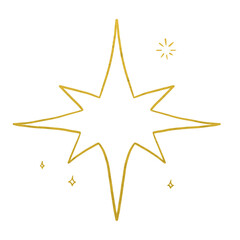 Gold Metallic Sparkle Outline