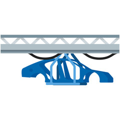 Car factory, robot assembly line, automotive body production vector