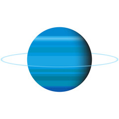 Uranus planet with ring belt vector icon on white