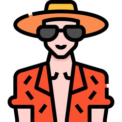 man hawaiian shirt icon symbol element