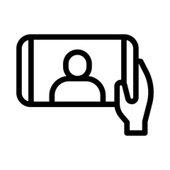 selfie line icon illustration vector graphic