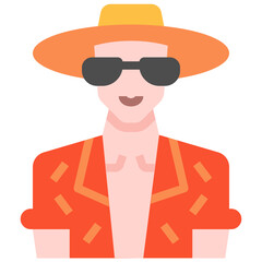 man hawaiian shirt icon symbol element