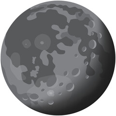Moon vector space body surface illustration isolated star