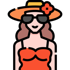 woman hawaiian shirt icon symbol element