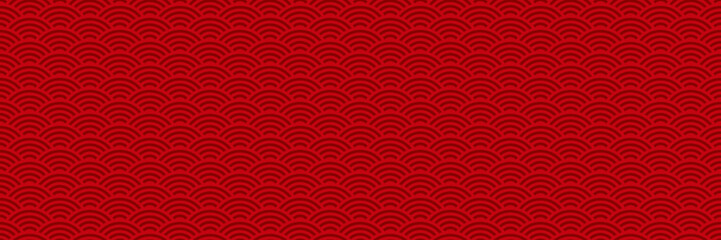Red Chinese traditional seamless pattern design. Oriental style background for Happy new year or holiday - 534227499