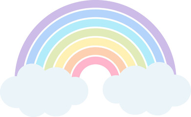 Pastel Rainbow with Cloud for Decoration