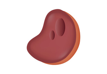 illustration of beef cutlet with mesh technique on a white background