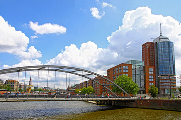 Speicherstadt district in Hamburg city, Germany