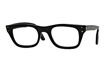 Black eyeglasses frame isolated on png transparency