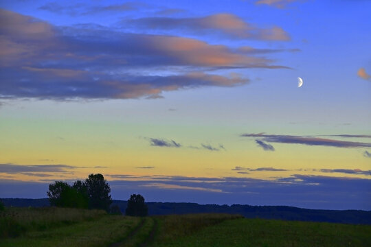 Moon in the evening sky