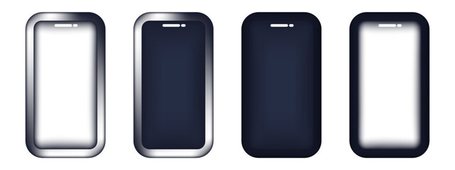 a collection of mobile phone illustrations with mesh technique on a white background