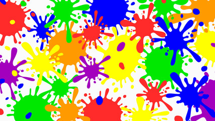 Fototapeta na wymiar colorful splashes on white. red, blue, orange, purple, green, yellow.