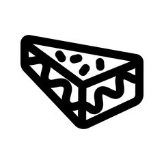 cake icon, outline style, editable vector