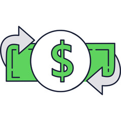 Money cash icon payment and cashback vector