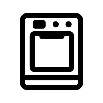 oven icon, outline style, editable vector