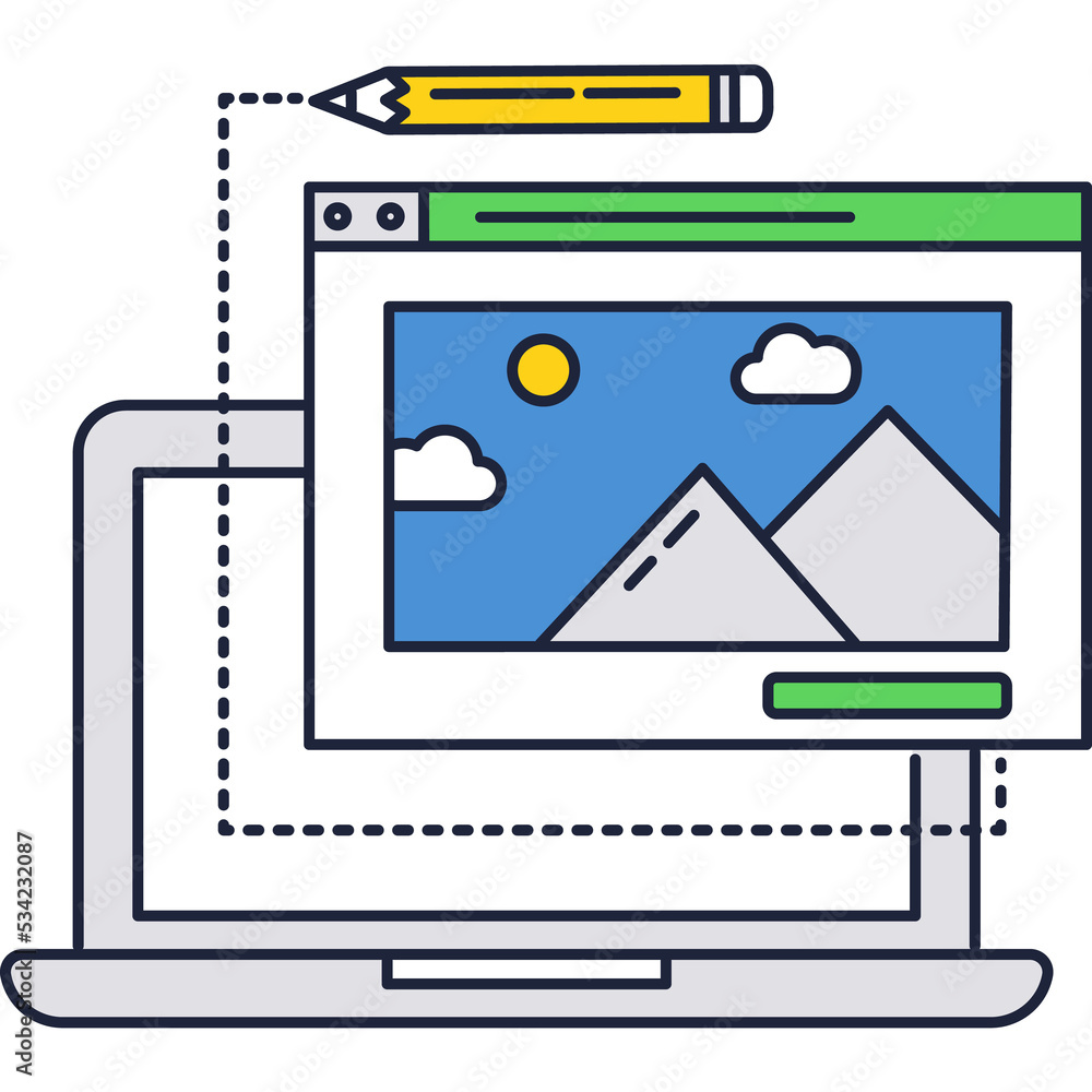 Poster design vector icon flat computer isolated on white