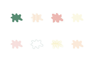 Amoeba shape vector collection. Abstract background. Element set.