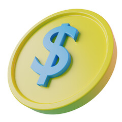 Obraz premium coin 3d icon rendering