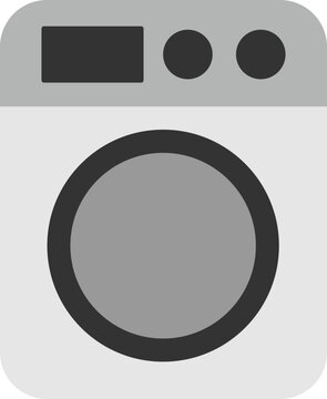 Gray washing machine. Simple digital design.