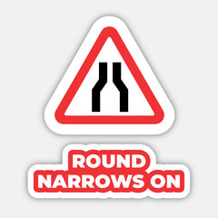 round narrows on raffic sign editable modern vector icon and text effect design