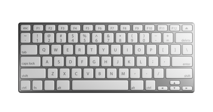 computer keyboard isolated on white