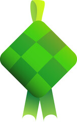 ramadan islamic traditional ketupat green gradient element icon