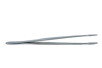 Tweezer with flat and wide tips isolated on a white background