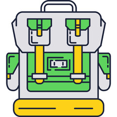 Backpack tourist bag vector travel rucksack icon