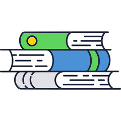 Book stack vector library textbook pile icon