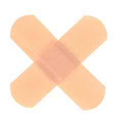 Medical adhesive plaster isolated on white background. band-aid.
