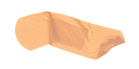 Medical adhesive plaster isolated on white background. band-aid. damaged plaster.