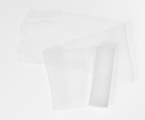 Medical cloth bandage on white background